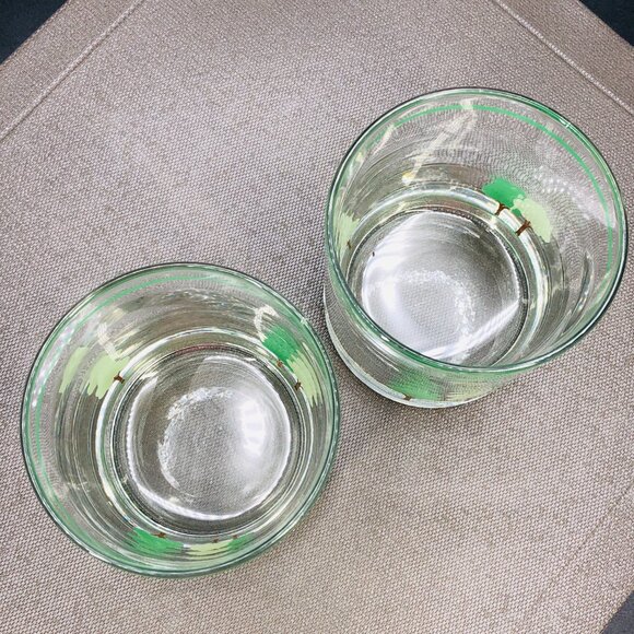 Vintage Green Tree Whiskey Lowball Glass Tumbler- Set of 2 :Novelty Barware - Picture 7 of 10